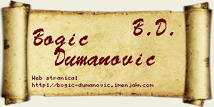 Bogić Dumanović vizit kartica